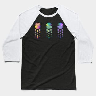 Dream Catchers | Sunset Peacock Nebula Red Yellow Green Blue Pink Black Baseball T-Shirt